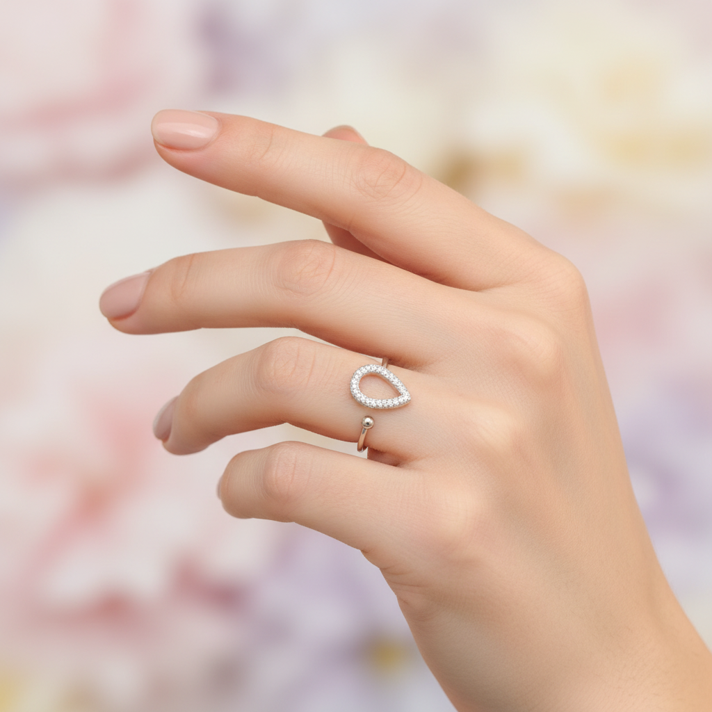 Anello Goccia - Mano Elegante