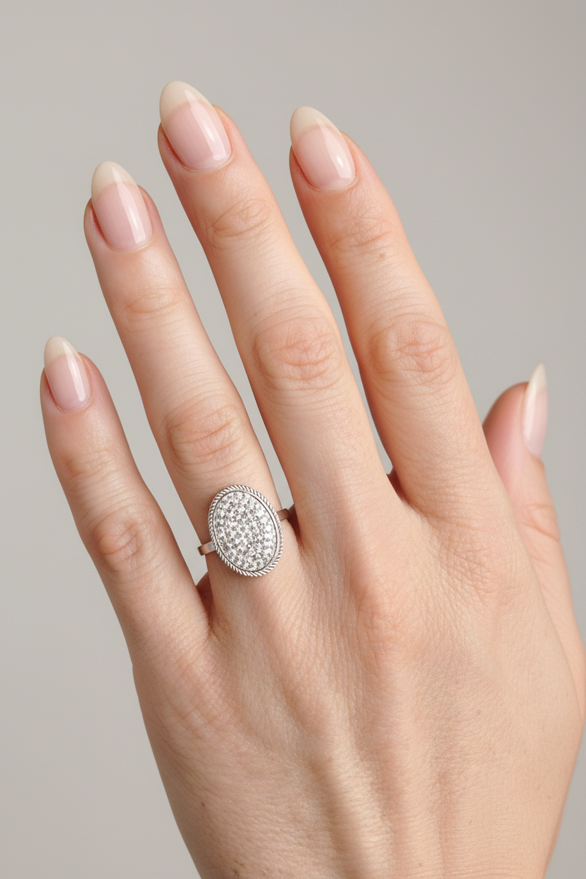 Anello Ovale Pavé - Stile Sito