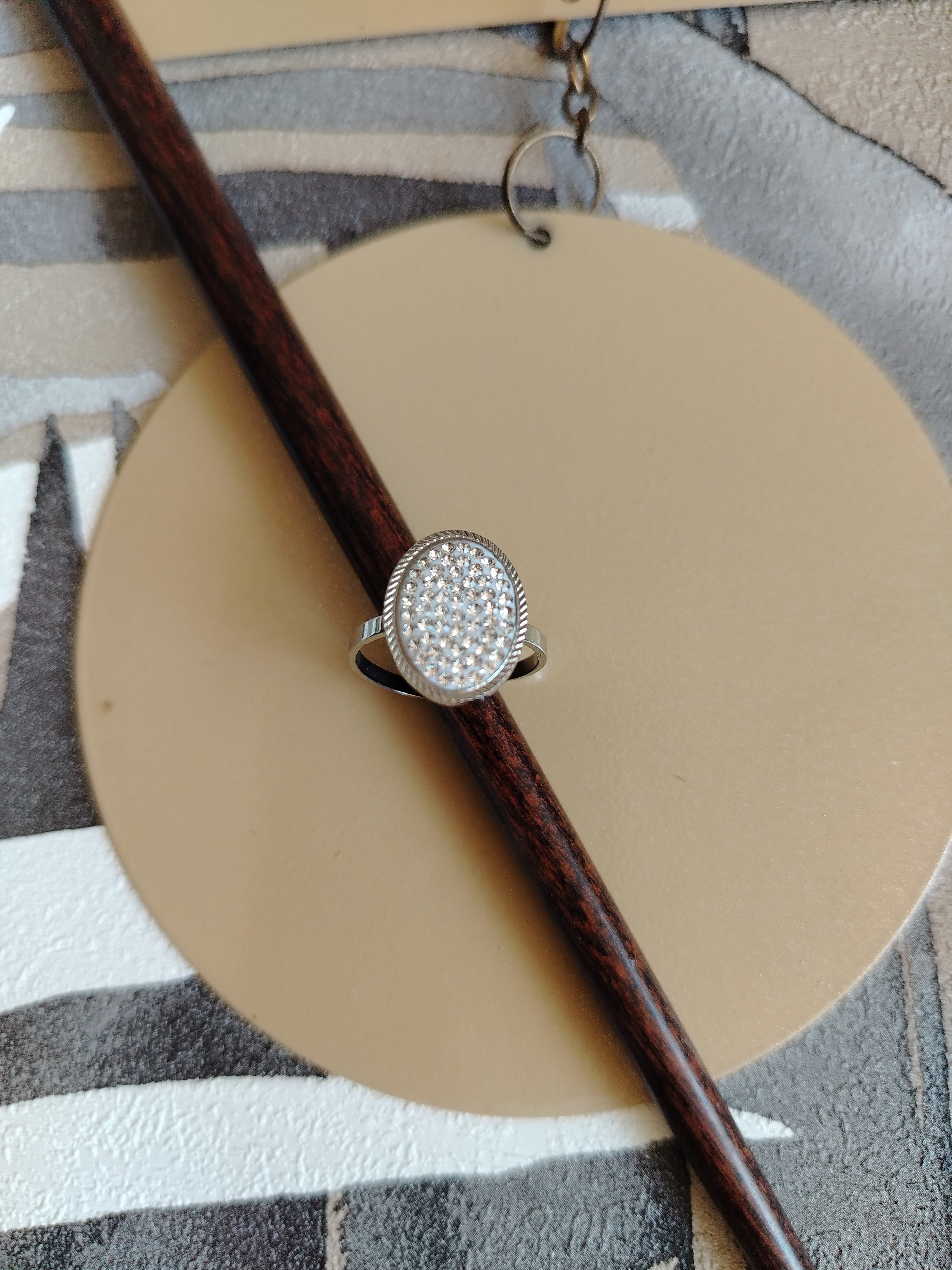 Anello Ovale Pavé Zirconi Regolabile